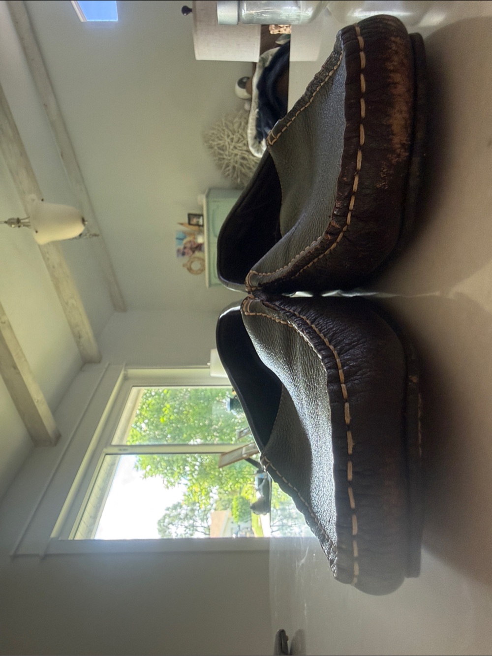 Aston Grey Men's Brown Leather Slip-On Loafers - Picture 4 of 5